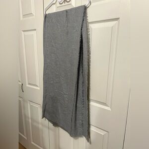 Blanket Scarf - Grey with Faint Gold Line Detailing